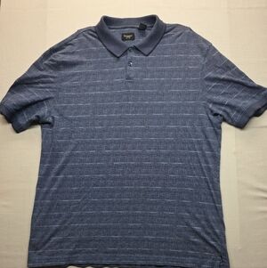 Haggar Men's Heathered Navy Blue Short Sleeve Polo